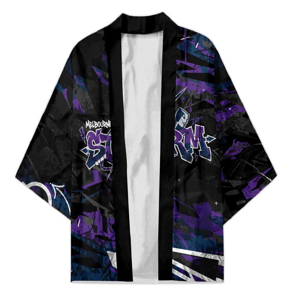 Personalized Melbourne Storm Kimono Graffiti Grunge Abstract Urban Street Style Design