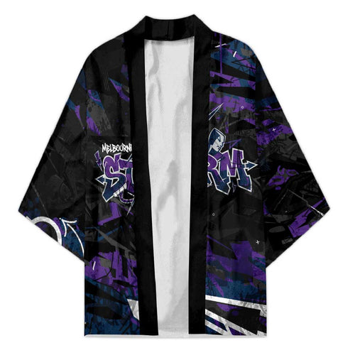 Personalized Melbourne Storm Kimono Graffiti Grunge Abstract Urban Street Style Design
