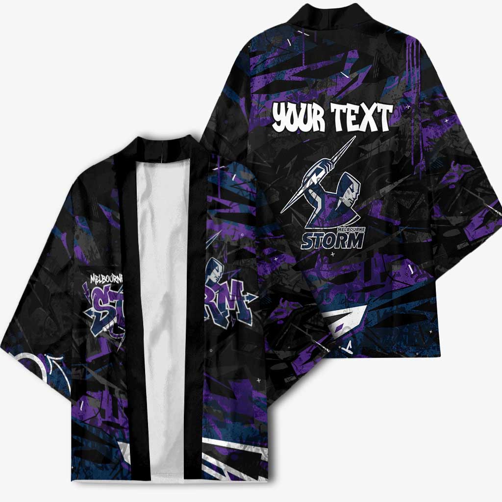 Personalized Melbourne Storm Kimono Graffiti Grunge Abstract Urban Street Style Design