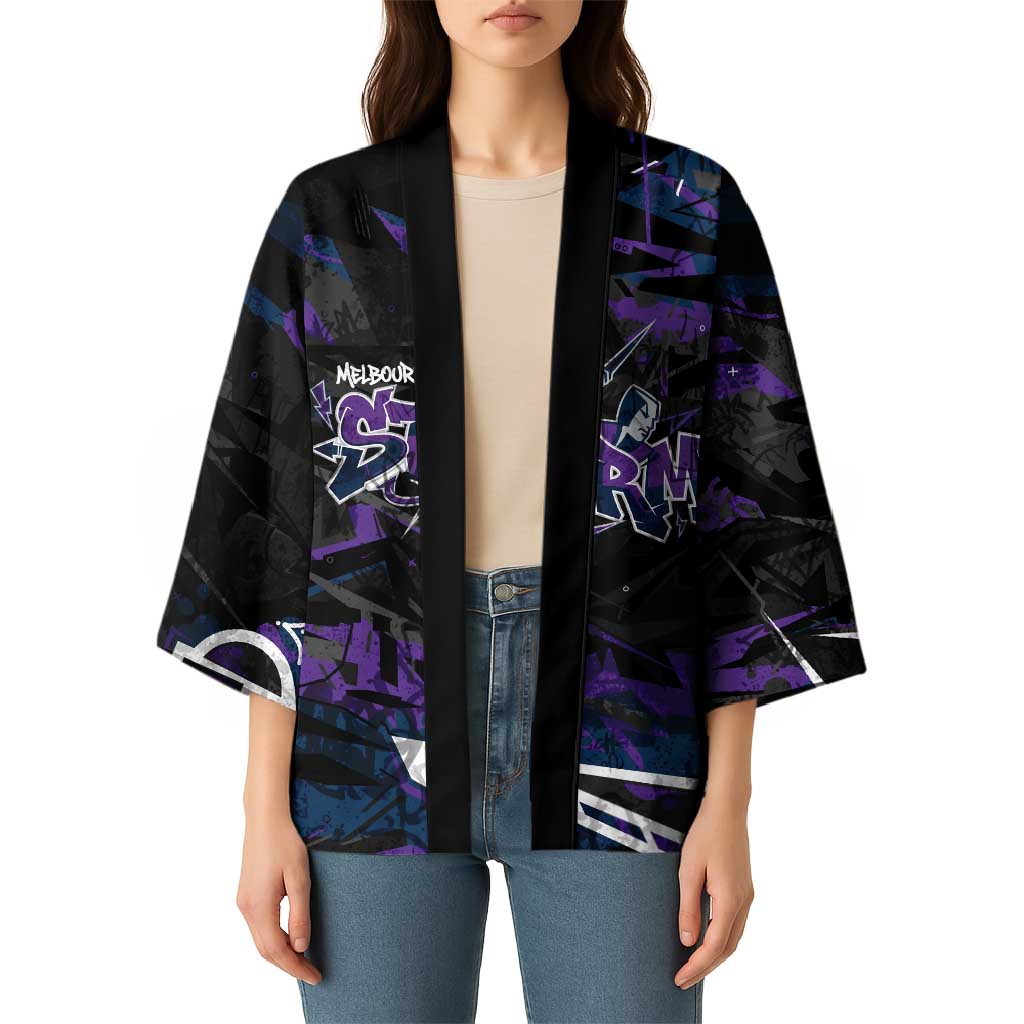 Personalized Melbourne Storm Kimono Graffiti Grunge Abstract Urban Street Style Design