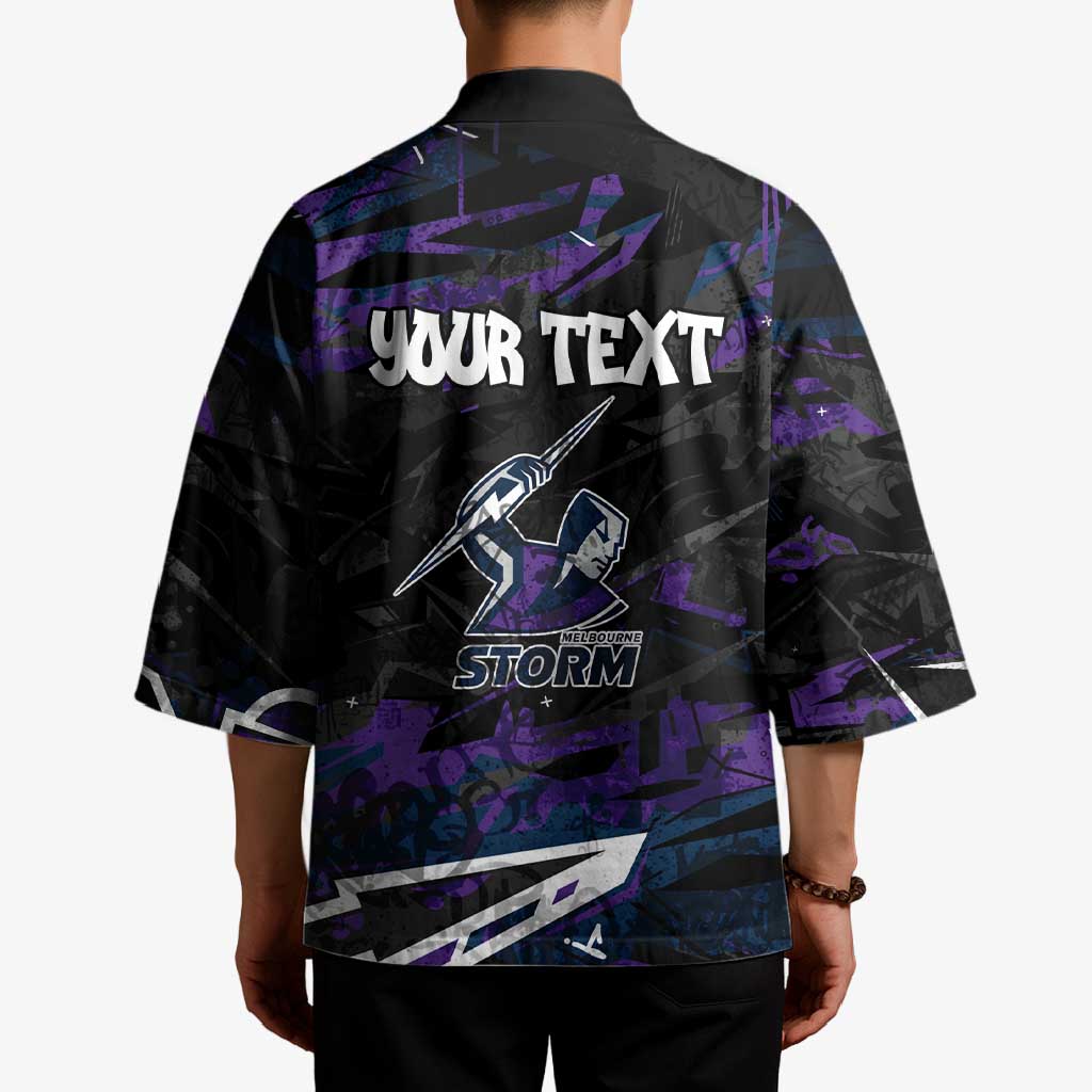 Personalized Melbourne Storm Kimono Graffiti Grunge Abstract Urban Street Style Design