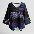 Personalized Melbourne Storm Kimono Sleeve Blouse Graffiti Grunge Abstract Urban Street Style Design