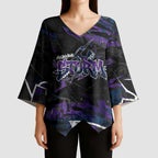 Personalized Melbourne Storm Kimono Sleeve Blouse Graffiti Grunge Abstract Urban Street Style Design