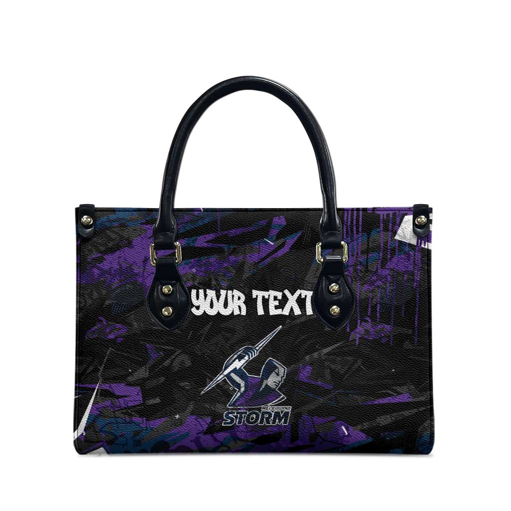 Personalized Melbourne Storm Leather Bag Graffiti Grunge Abstract Urban Street Style Design