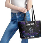 Personalized Melbourne Storm Leather Tote Bag Graffiti Grunge Abstract Urban Street Style Design
