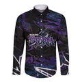 Personalized Melbourne Storm Long Sleeve Button Shirt Graffiti Grunge Abstract Urban Street Style Design