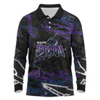Personalized Melbourne Storm Long Sleeve Polo Shirt Graffiti Grunge Abstract Urban Street Style Design