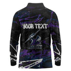 Personalized Melbourne Storm Long Sleeve Polo Shirt Graffiti Grunge Abstract Urban Street Style Design