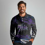 Personalized Melbourne Storm Long Sleeve Polo Shirt Graffiti Grunge Abstract Urban Street Style Design