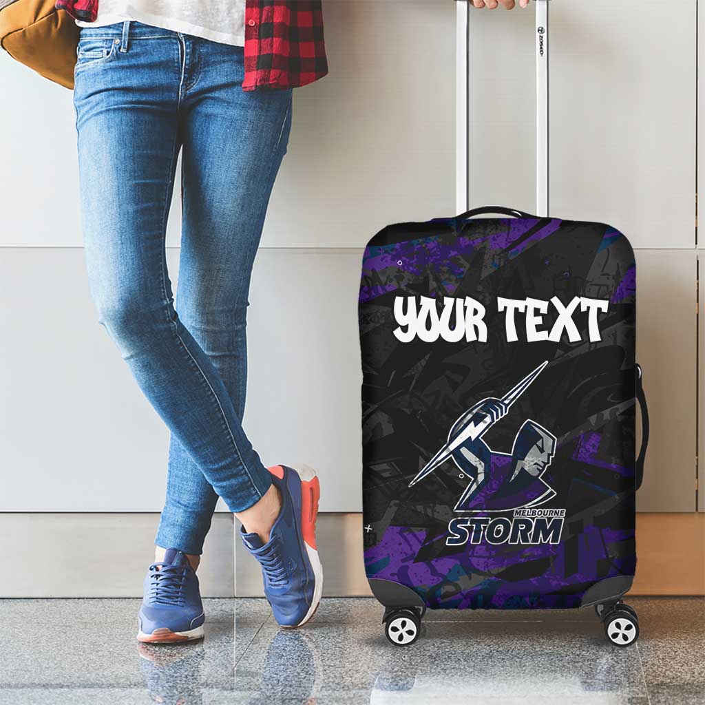 Personalized Melbourne Storm Luggage Cover Graffiti Grunge Abstract Urban Street Style Design