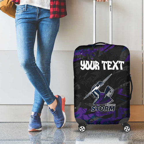Personalized Melbourne Storm Luggage Cover Graffiti Grunge Abstract Urban Street Style Design