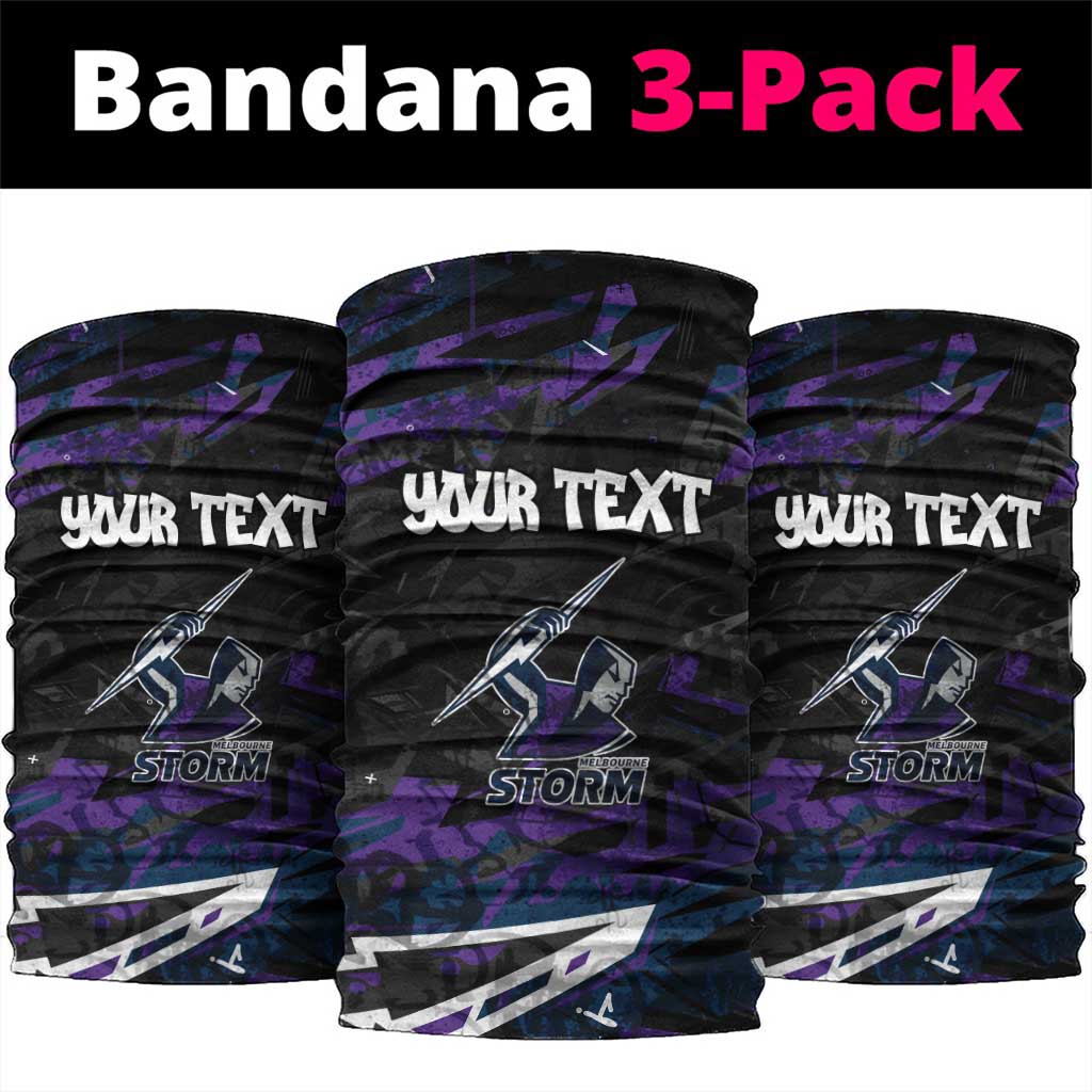 Personalized Melbourne Storm Neck Gaiter Graffiti Grunge Abstract Urban Street Style Design