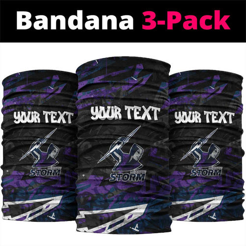 Personalized Melbourne Storm Neck Gaiter Graffiti Grunge Abstract Urban Street Style Design