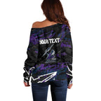 Personalized Melbourne Storm Off Shoulder Sweater Graffiti Grunge Abstract Urban Street Style Design