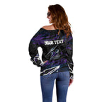 Personalized Melbourne Storm Off Shoulder Sweater Graffiti Grunge Abstract Urban Street Style Design