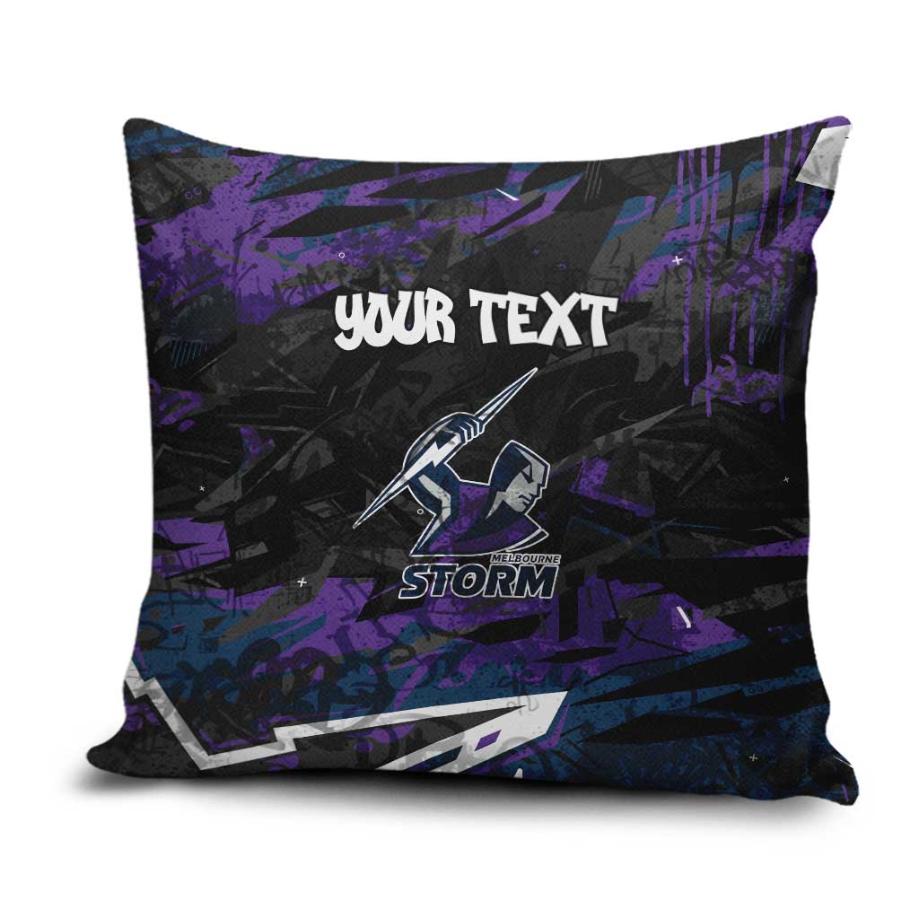 Personalized Melbourne Storm Pillow Cover Graffiti Grunge Abstract Urban Street Style Design