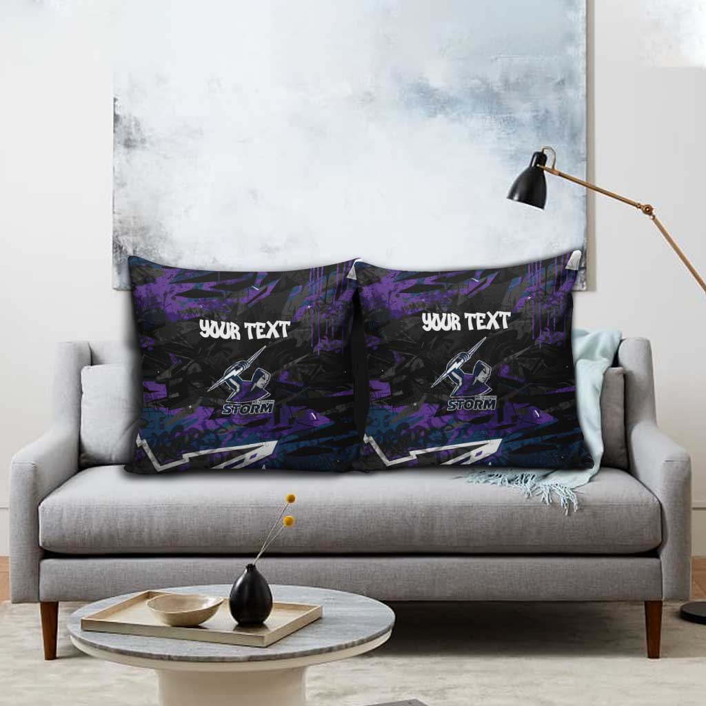 Personalized Melbourne Storm Pillow Cover Graffiti Grunge Abstract Urban Street Style Design