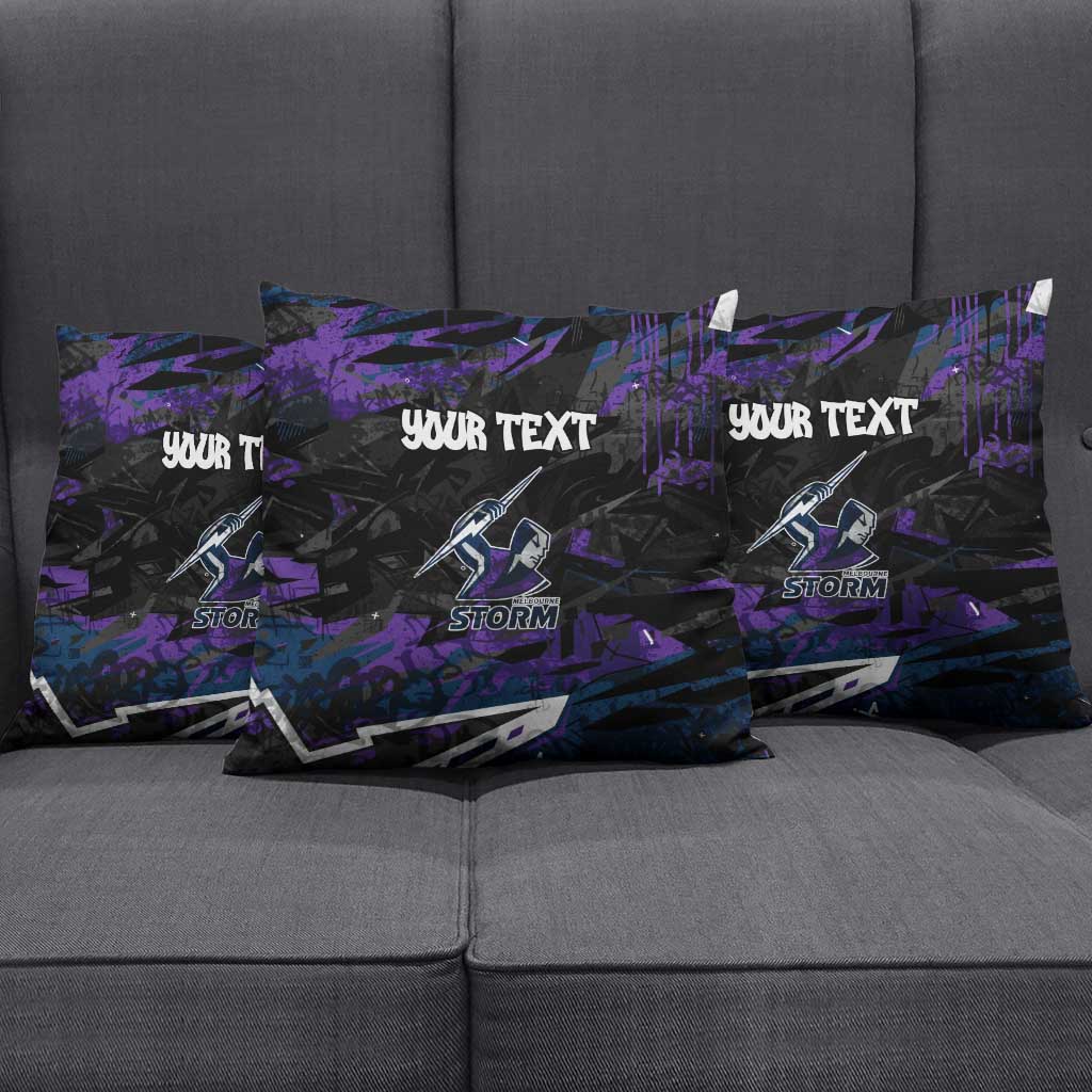 Personalized Melbourne Storm Pillow Cover Graffiti Grunge Abstract Urban Street Style Design