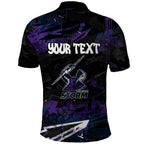 Personalized Melbourne Storm Polo Shirt Graffiti Grunge Abstract Urban Street Style Design