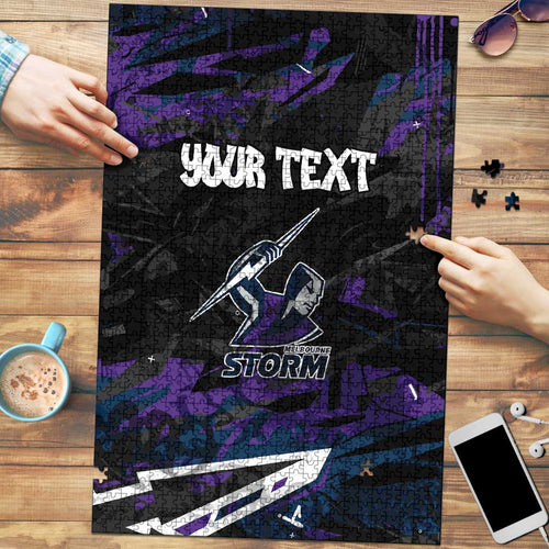 Personalized Melbourne Storm Puzzle Graffiti Grunge Abstract Urban Street Style Design