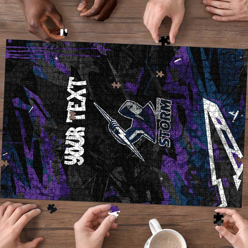 Personalized Melbourne Storm Puzzle Graffiti Grunge Abstract Urban Street Style Design