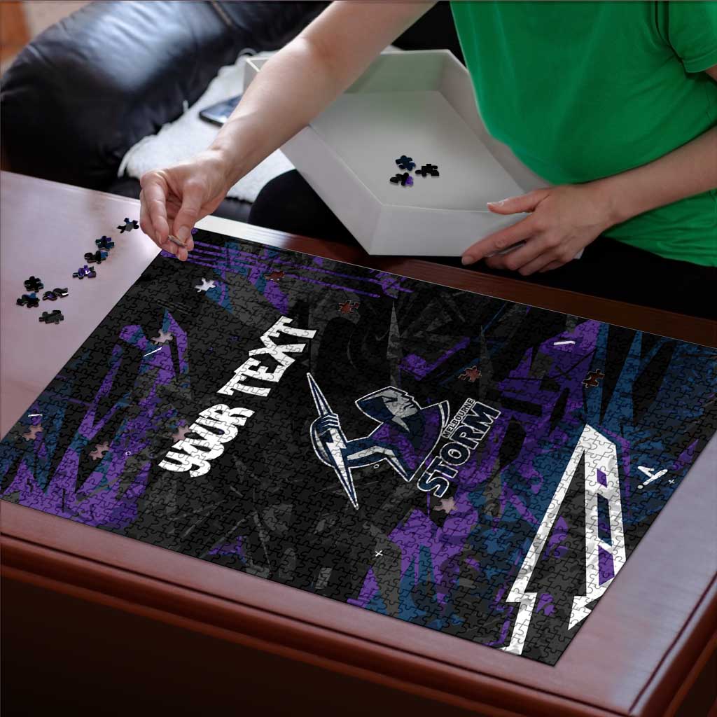 Personalized Melbourne Storm Puzzle Graffiti Grunge Abstract Urban Street Style Design