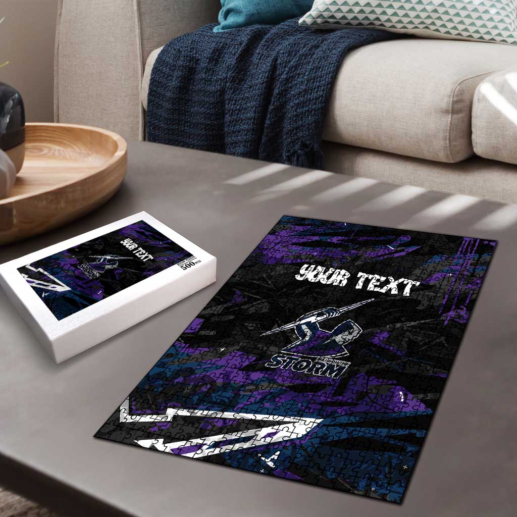 Personalized Melbourne Storm Puzzle Graffiti Grunge Abstract Urban Street Style Design
