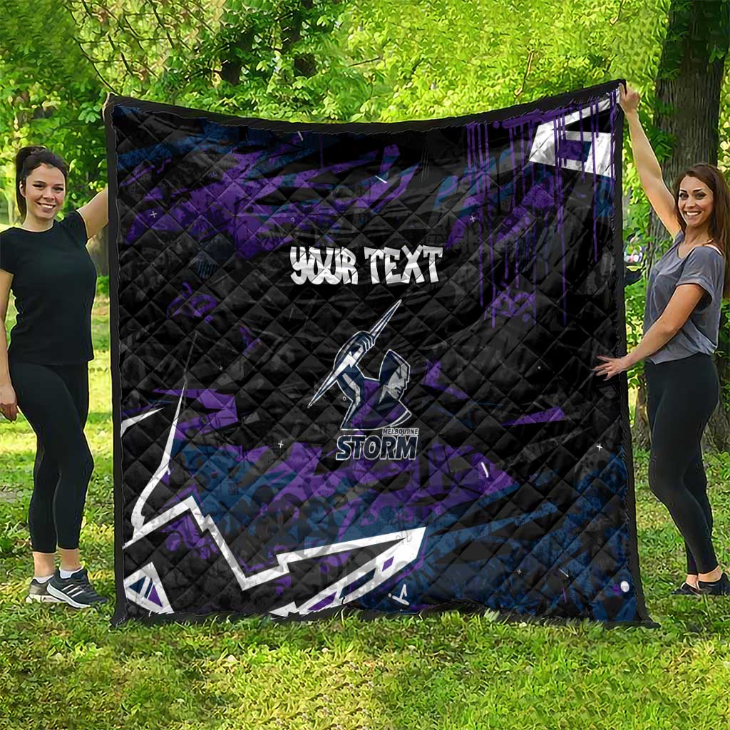 Personalized Melbourne Storm Quilt Graffiti Grunge Abstract Urban Street Style Design