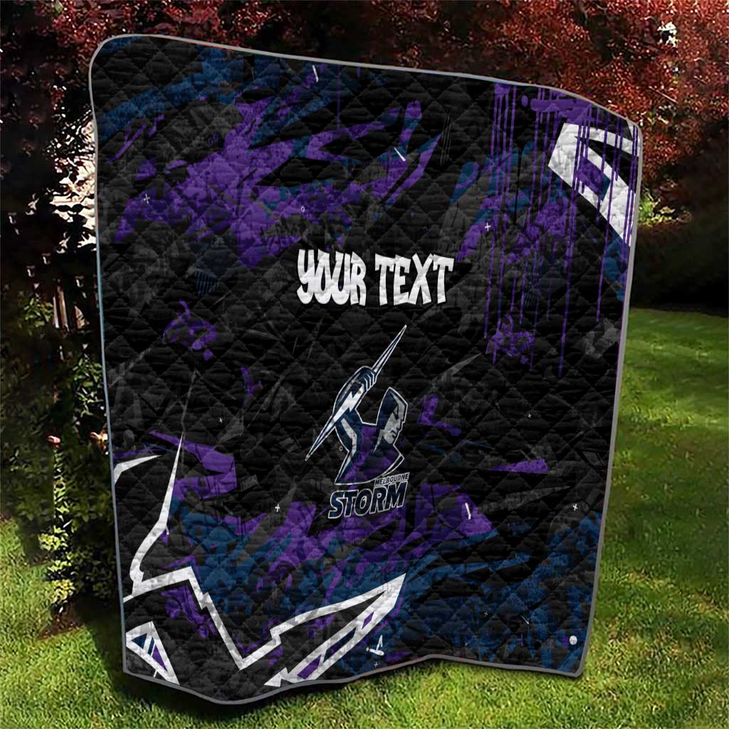 Personalized Melbourne Storm Quilt Graffiti Grunge Abstract Urban Street Style Design
