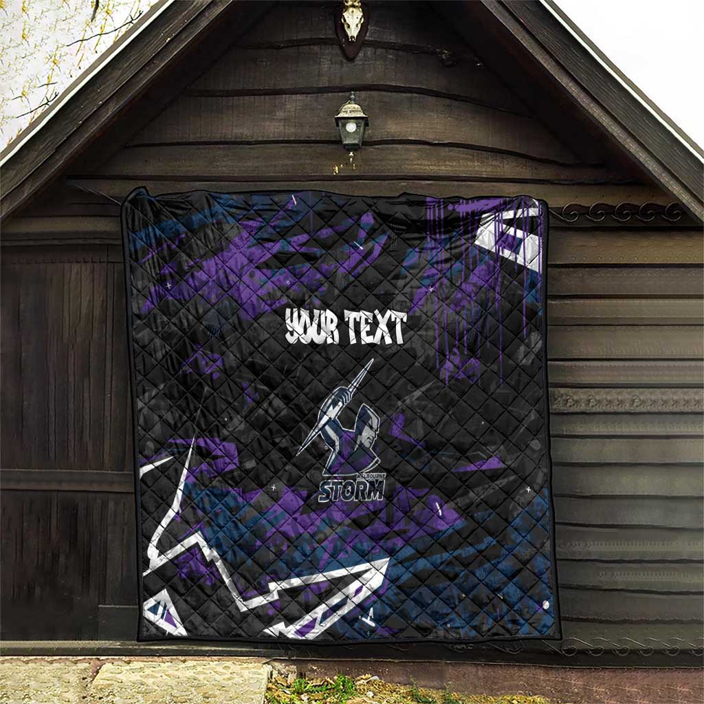 Personalized Melbourne Storm Quilt Graffiti Grunge Abstract Urban Street Style Design