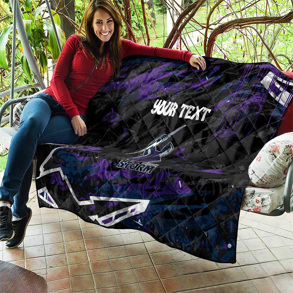 Personalized Melbourne Storm Quilt Graffiti Grunge Abstract Urban Street Style Design