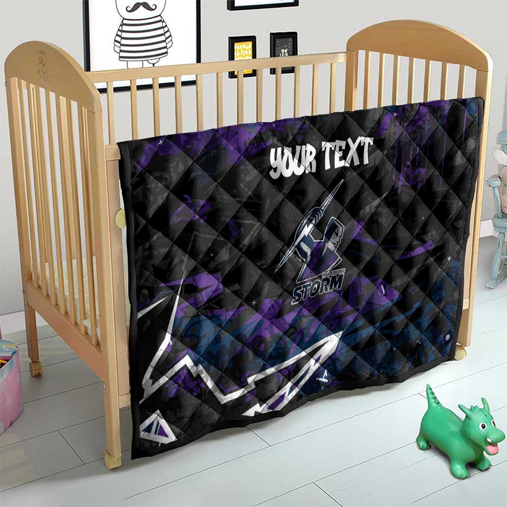 Personalized Melbourne Storm Quilt Graffiti Grunge Abstract Urban Street Style Design