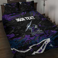 Personalized Melbourne Storm Quilt Bed Set Graffiti Grunge Abstract Urban Street Style Design
