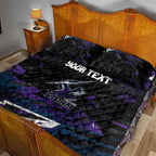 Personalized Melbourne Storm Quilt Bed Set Graffiti Grunge Abstract Urban Street Style Design