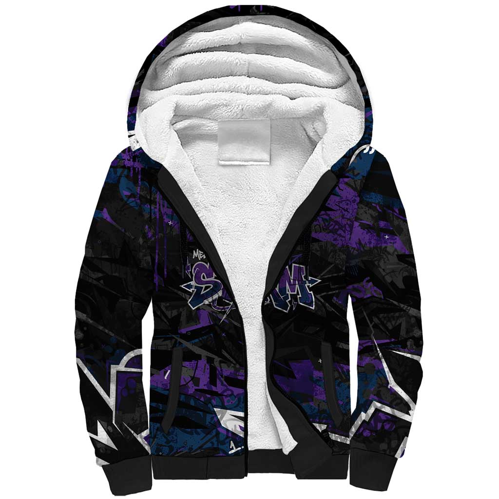 Personalized Melbourne Storm Sherpa Hoodie Graffiti Grunge Abstract Urban Street Style Design