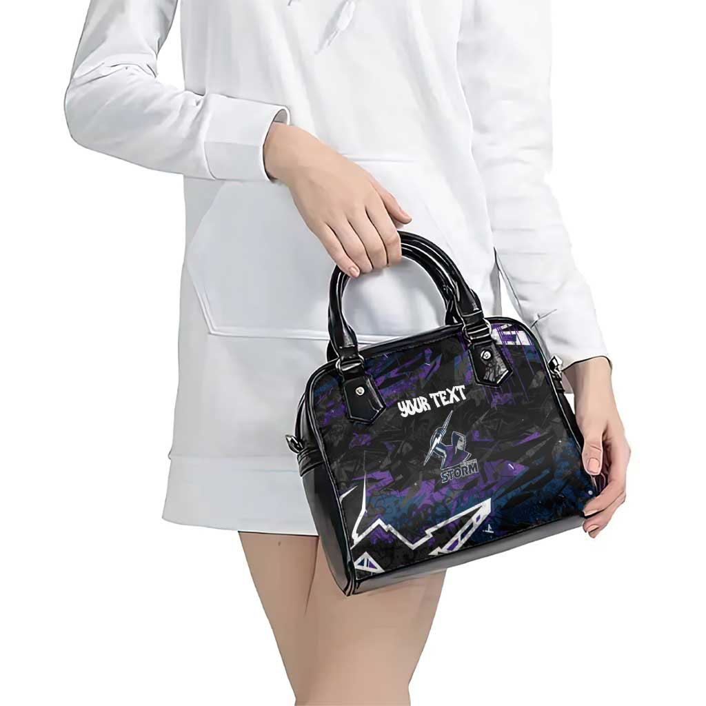 Personalized Melbourne Storm Shoulder Handbag Graffiti Grunge Abstract Urban Street Style Design