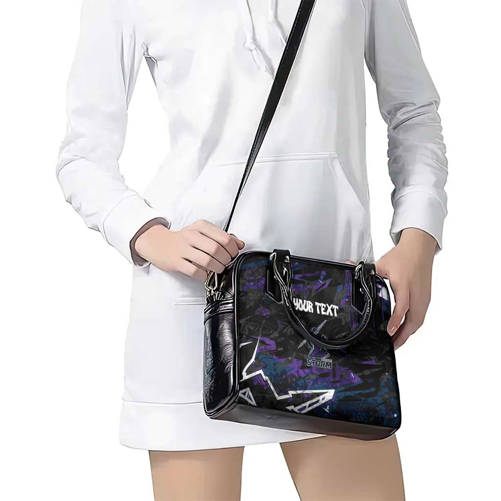 Personalized Melbourne Storm Shoulder Handbag Graffiti Grunge Abstract Urban Street Style Design
