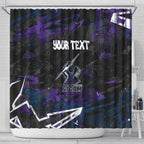 Personalized Melbourne Storm Shower Curtain Graffiti Grunge Abstract Urban Street Style Design