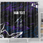 Personalized Melbourne Storm Shower Curtain Graffiti Grunge Abstract Urban Street Style Design