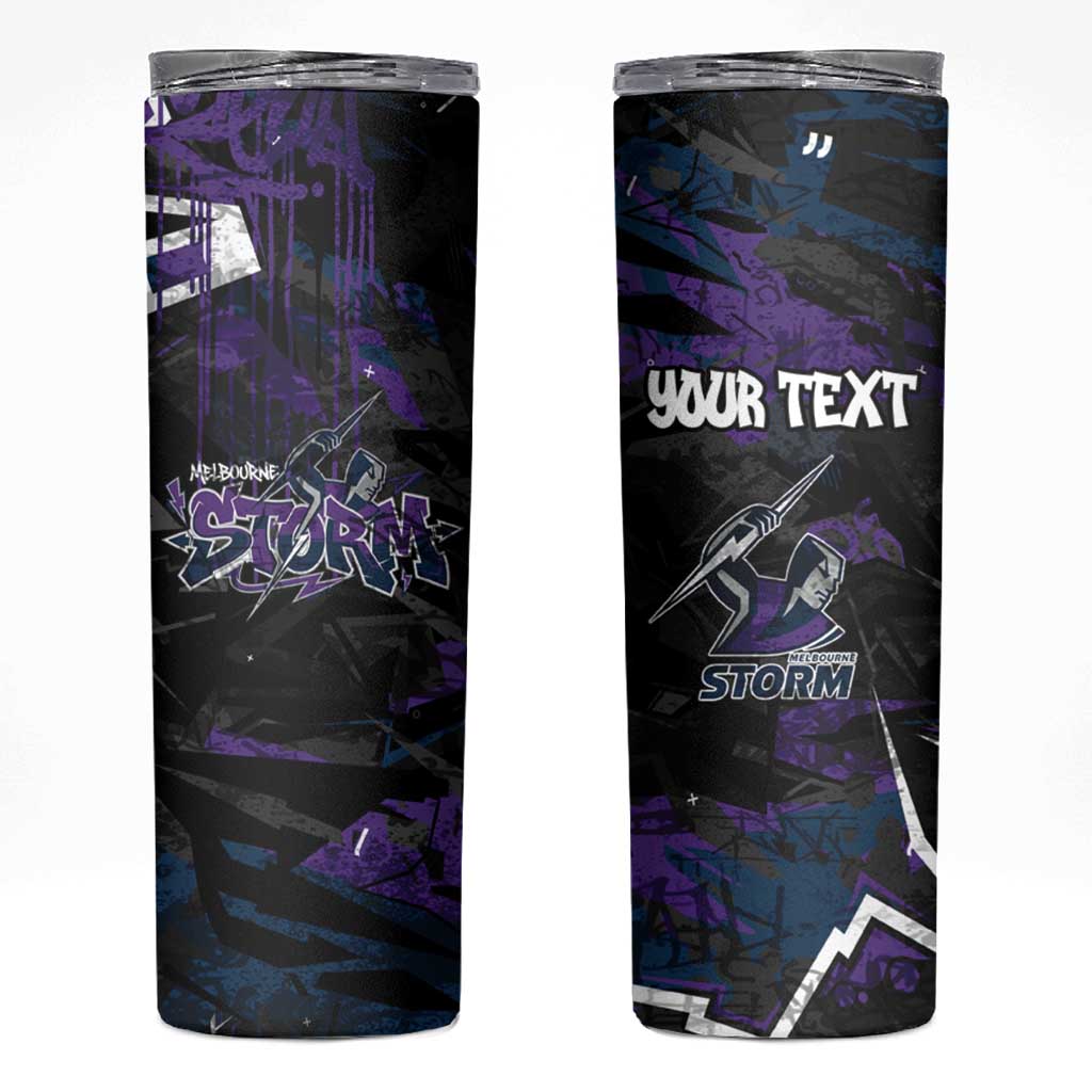 Personalized Melbourne Storm Skinny Tumbler Graffiti Grunge Abstract Urban Street Style Design