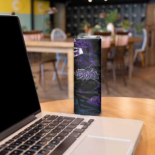 Personalized Melbourne Storm Skinny Tumbler Graffiti Grunge Abstract Urban Street Style Design