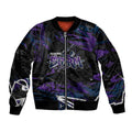 Personalized Melbourne Storm Sleeve Zip Bomber Jacket Graffiti Grunge Abstract Urban Street Style Design
