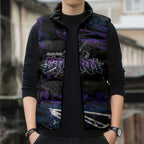 Personalized Melbourne Storm Sleeveless Puffer Jacket Graffiti Grunge Abstract Urban Street Style Design