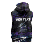 Personalized Melbourne Storm Sleeveless Zip Hoodie Graffiti Grunge Abstract Urban Street Style Design