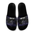 Personalized Melbourne Storm Slide Sandals Graffiti Grunge Abstract Urban Street Style Design