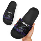 Personalized Melbourne Storm Slide Sandals Graffiti Grunge Abstract Urban Street Style Design