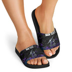 Personalized Melbourne Storm Slide Sandals Graffiti Grunge Abstract Urban Street Style Design
