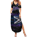 Personalized Melbourne Storm Summer Maxi Dress Graffiti Grunge Abstract Urban Street Style Design