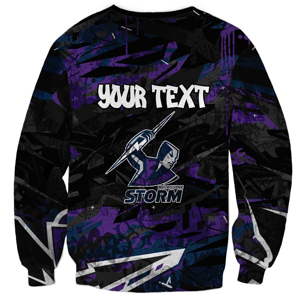 Personalized Melbourne Storm Sweatshirt Graffiti Grunge Abstract Urban Street Style Design