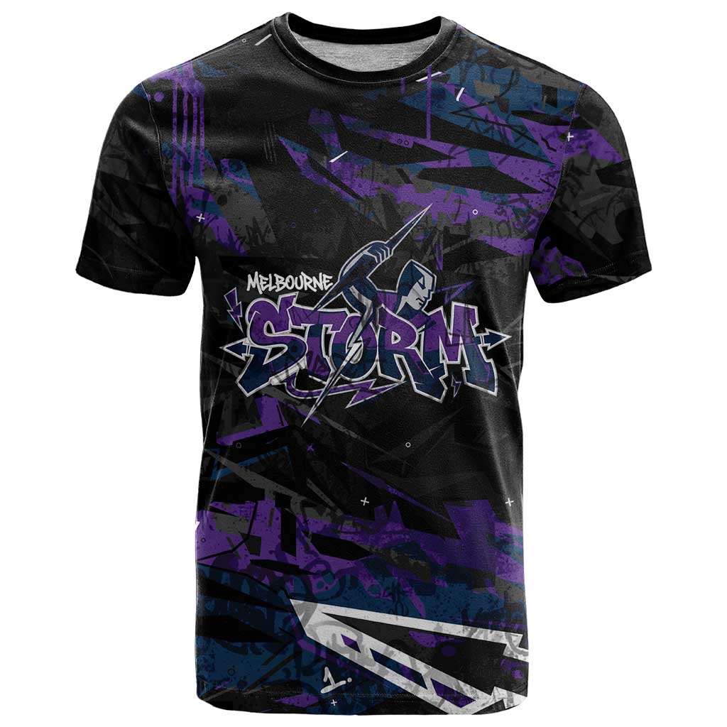 Personalized Melbourne Storm T Shirt Graffiti Grunge Abstract Urban Street Style Design